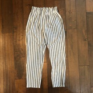Shein Gray & White Stripe Pants